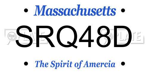 SRQ48D Massachusetts License Plate