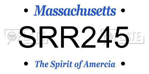 SRR245 Massachusetts License Plate