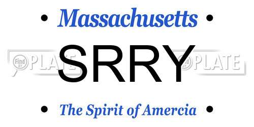 SRRY Massachusetts License Plate