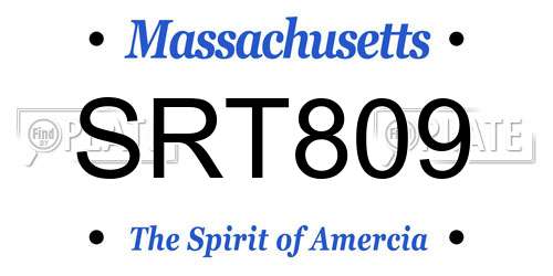 SRT809 Massachusetts License Plate