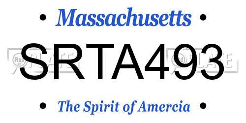 SRTA493 Massachusetts License Plate