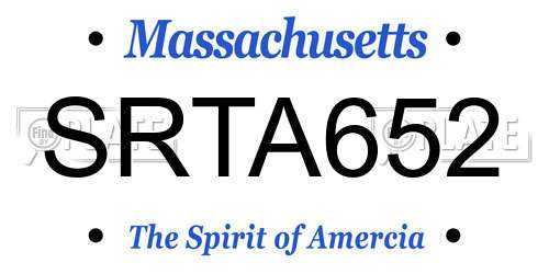 SRTA652 Massachusetts License Plate