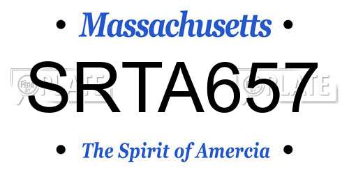 SRTA657 Massachusetts License Plate