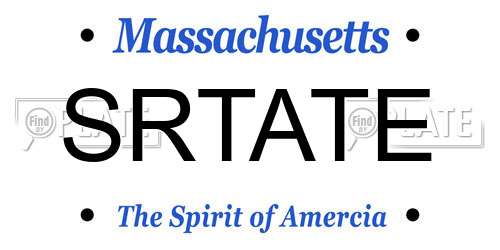 SRTATE Massachusetts License Plate