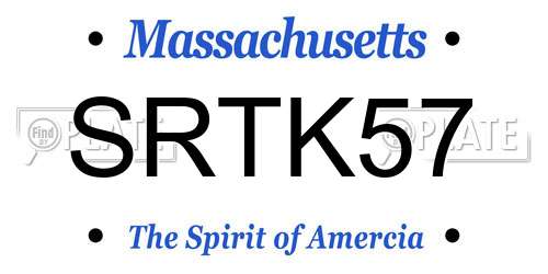 SRTK57 Massachusetts License Plate
