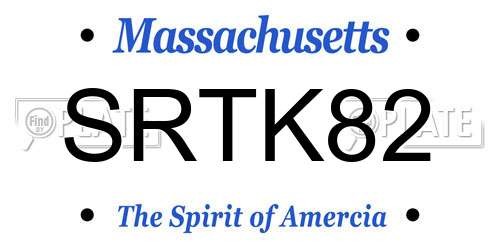 SRTK82 Massachusetts License Plate