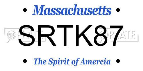 SRTK87 Massachusetts License Plate