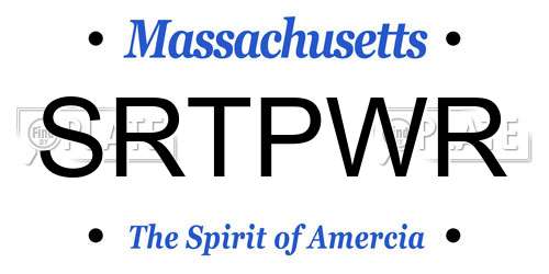 SRTPWR Massachusetts License Plate