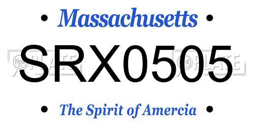 SRX0505 Massachusetts License Plate