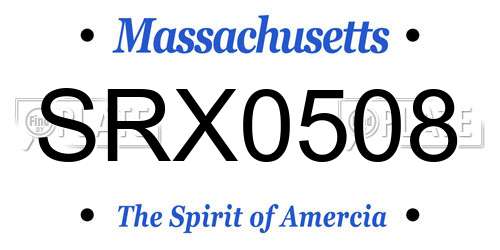 SRX0508 Massachusetts License Plate
