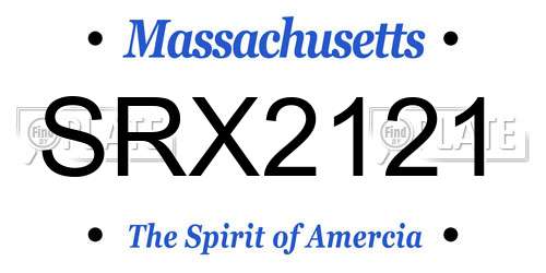 SRX2121 Massachusetts License Plate