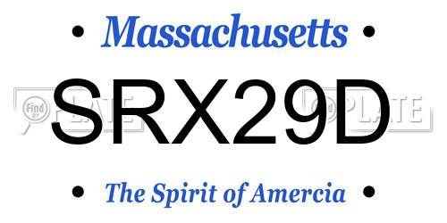 SRX29D Massachusetts License Plate