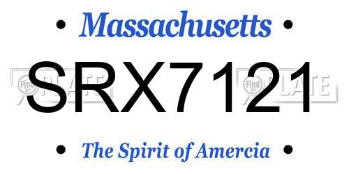 SRX7121 Massachusetts License Plate