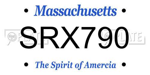 SRX790 Massachusetts License Plate
