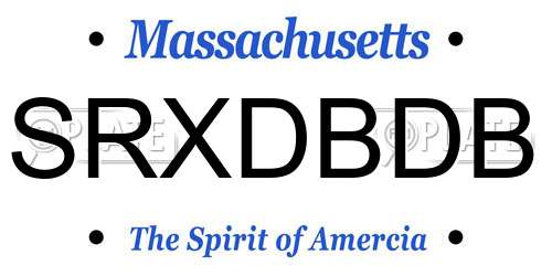 SRXDBDB Massachusetts License Plate
