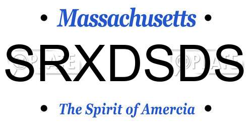 SRXDSDS Massachusetts License Plate