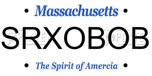 SRXOBOB Massachusetts License Plate