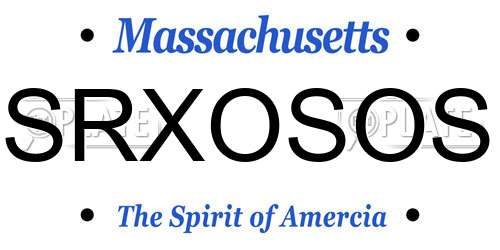 SRXOSOS Massachusetts License Plate