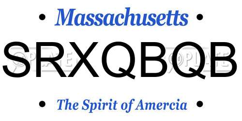 SRXQBQB Massachusetts License Plate