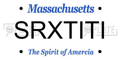 SRXTITI Massachusetts License Plate