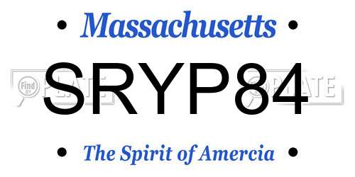 SRYP84 Massachusetts License Plate