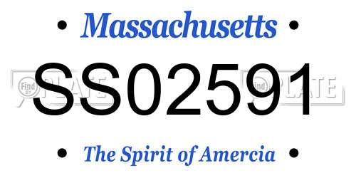 SS02591 Massachusetts License Plate