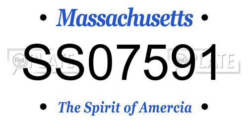 SS07591 Massachusetts License Plate