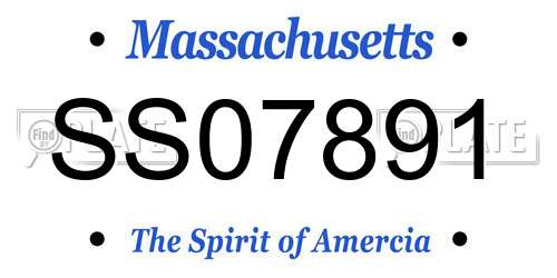 SS07891 Massachusetts License Plate