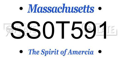 SS0T591 Massachusetts License Plate
