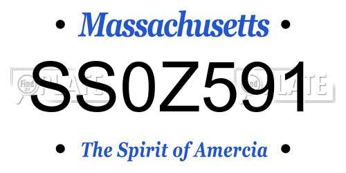 SS0Z591 Massachusetts License Plate