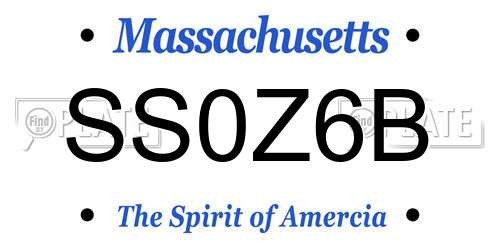 SS0Z6B Massachusetts License Plate