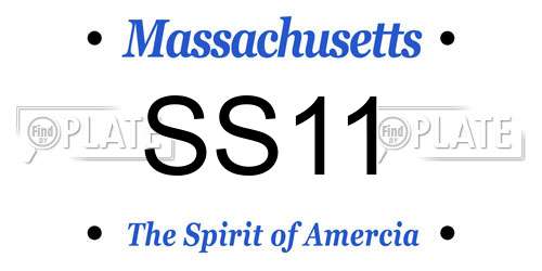 SS11 Massachusetts License Plate