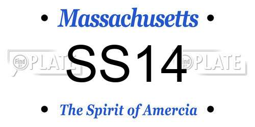 SS14 Massachusetts License Plate