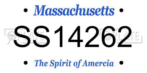 SS14262 Massachusetts License Plate