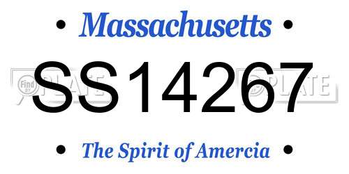 SS14267 Massachusetts License Plate