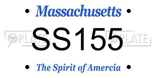 SS155 Massachusetts License Plate