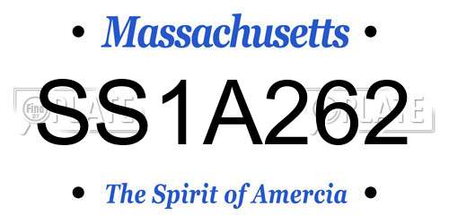 SS1A262 Massachusetts License Plate