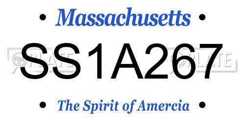 SS1A267 Massachusetts License Plate