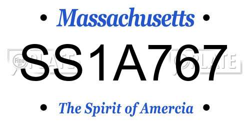 SS1A767 Massachusetts License Plate