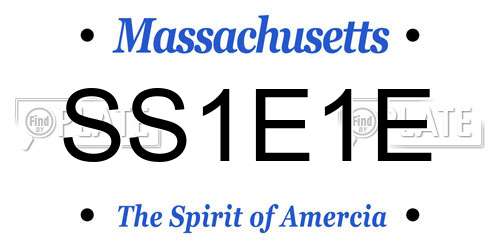 SS1E1E Massachusetts License Plate