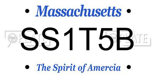 SS1T5B Massachusetts License Plate