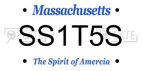 SS1T5S Massachusetts License Plate