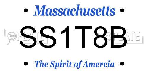 SS1T8B Massachusetts License Plate