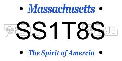 SS1T8S Massachusetts License Plate