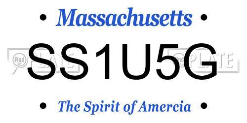 SS1U5G Massachusetts License Plate