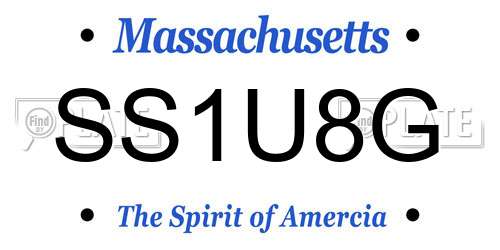 SS1U8G Massachusetts License Plate