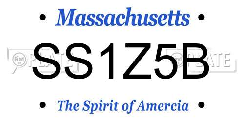 SS1Z5B Massachusetts License Plate