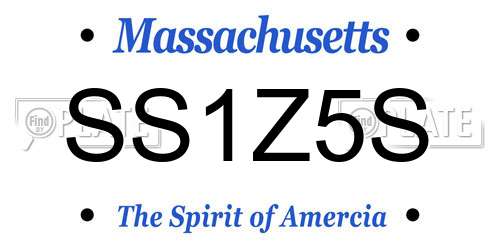 SS1Z5S Massachusetts License Plate