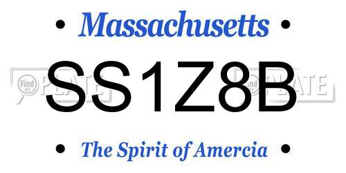 SS1Z8B Massachusetts License Plate