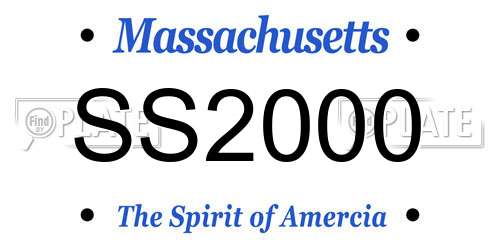 SS2000 Massachusetts License Plate